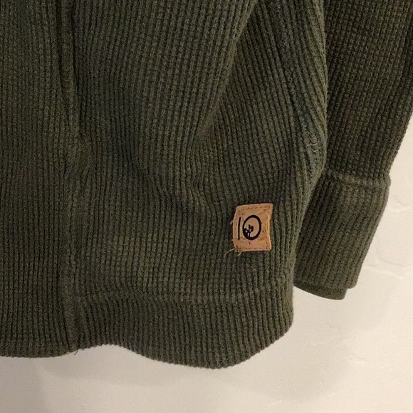 Tentree Treewaffle Knit cardigan, S, dark olive, organic cotton - Picture 3 of 10